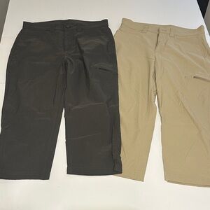 Eddie Bauer Grey and Tan Women's Capris